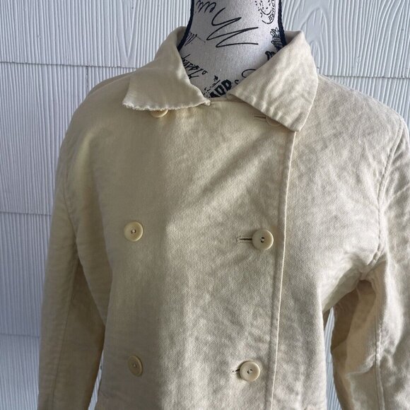 Eileen Fisher Designer Yellow Double Breasted Cotton Jacket - Women’s Small (UU) - Picture 7 of 9